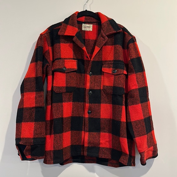 Vintage Melton Buffalo Plaid Jacket